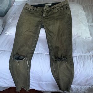 Free people ripped ankle jeans